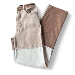 Hollister Co. Patchwork Ultra High Rise Dad Jeans Size 0R